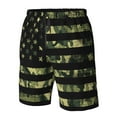 thumbnail image 5 of Kll American Flag Camo Men'S Casual Summer Beach Shorts Hawaiian Shorts With Pockets-Xx-Large, 5 of 9
