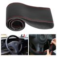 thumbnail image 3 of Car Steering Wheel Cover, Microfiber Leather Standard Specification Steering Wheel Cover Universal 15 Inch  For Steering Wheel For Car Interior Accessory Black Red, 3 of 8