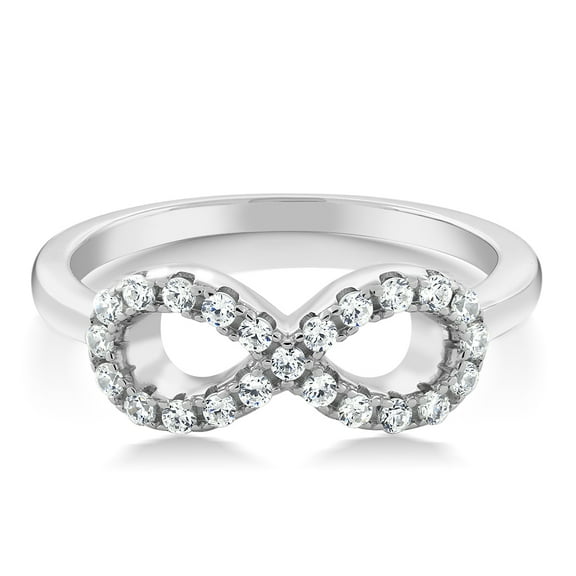 Gem Stone King Gorgeous 925 Sterling Silver Women's Infinity Ring (Size 7)