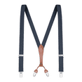 thumbnail image 1 of "Buyless Fashion Men Suspenders - 48"" Elastic Adjustable Straps 1"" - Leahter Y Shape Back", 1 of 7