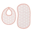 thumbnail image 4 of Bacati - Muslin 4 pack Bibs/Burp Cloths Girls Petals Floral Coral, 4 of 7