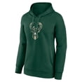 thumbnail image 2 of Women's Hunter Green Milwaukee Bucks Team Primary Logo Pullover Hoodie, 2 of 3