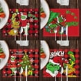 thumbnail image 2 of Ensemble de 4 Napperons de Noël Motif à Carreaux Rouges Napperons de Cuisine Père Noël, 2 of 5