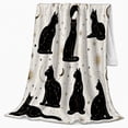 thumbnail image 2 of Mystical Black Cat Celestial Moon Halloween, Playful Pet Portrait Pattern, Warm Flannel Blanket for Living Room and Bedroom, Cat Lovers Thanksgiving Gift, Pet Lover Home Decor, 2 of 9