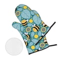 thumbnail image 2 of PUREYAH Oven Mitts And Pot Holders Sets, Kitchen Cartoon Bumble Bee Sunflower Oven Gloves Hot Pads Heat Resistant 4 Pieces, 2 of 6