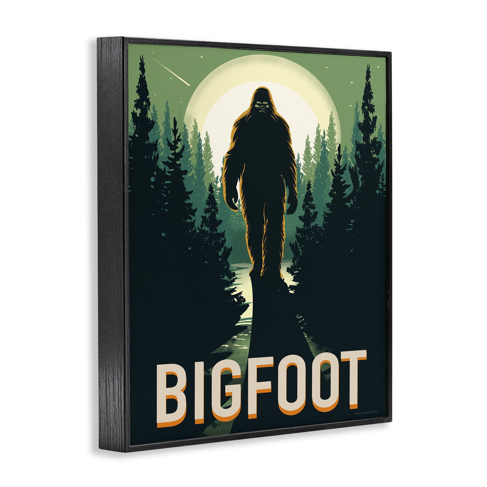Stupell Industries Cryptid In The Woods Black Framed Giclee Art, design by Omar Escalante