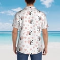 thumbnail image 6 of Xecao Heart Panda print Hawaiian shirt - a stylish short-sleeve button-down for men, perfect for casual beach and tropical outings., 6 of 9