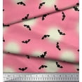 thumbnail image 3 of Soimoi Moss Georgette Fabric Moon & Bat Halloween Print Sewing Fabric Yard 42 Inch Wide, 3 of 3