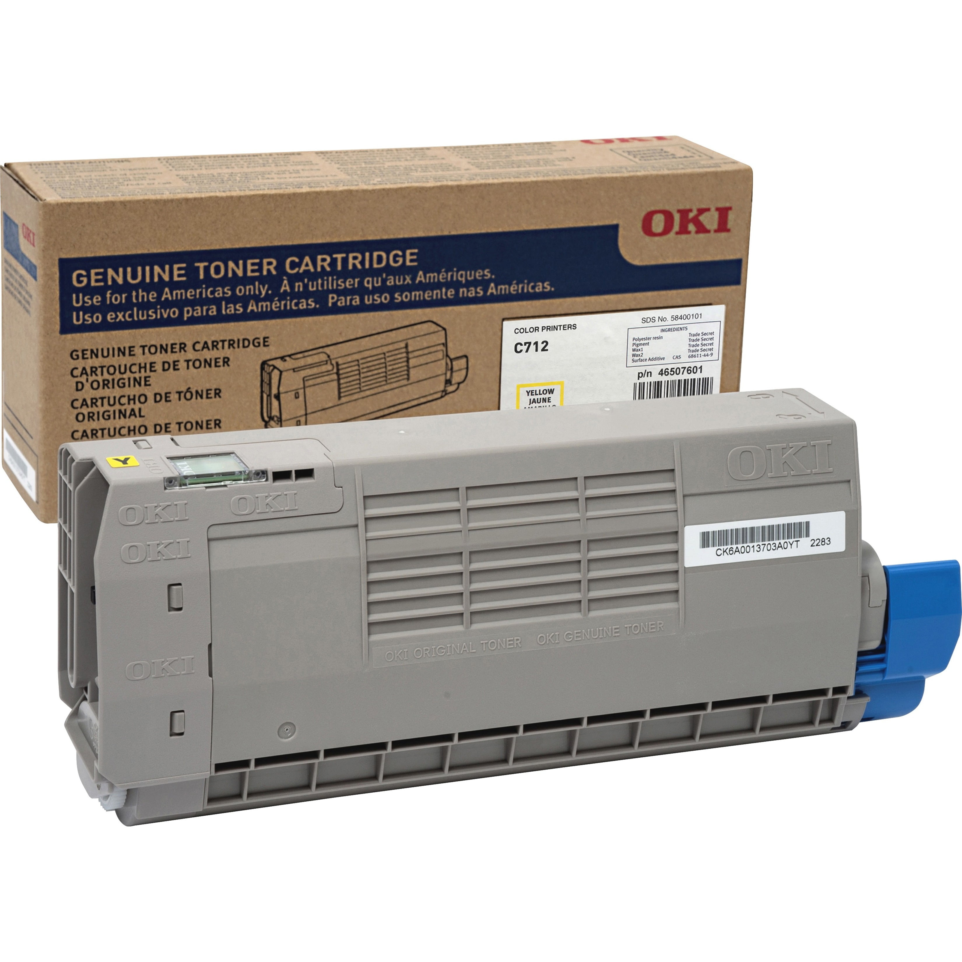 Compatible High Yield C712 46507601 Yellow Laser Printer Toner Cartridge Used for Oki C712 C712dn Printer 2-Pack