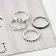 thumbnail image 3 of RYRDWP Women Bohemian Vintage Silver Stack Rings Rings Set, 3 of 6