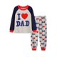 thumbnail image 1 of Conjunto de pijamas para niños pequeños con eslogan "I Love Dad" I Love Mom" xuanjing  unisex, 1 of 2
