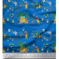 thumbnail image 1 of Soimoi Polyester Crepe Fabric Tropical Leaves,Leopard & Girl Scene Decor Fabric Printed Yard 42 Inch Wide, 1 of 3
