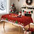 thumbnail image 3 of Nanqianyi Snowflake Cartoon Train Christmas Tablecloth,60"x84",Waterproof Stain Resistant, 3 of 6