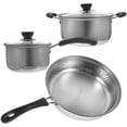 thumbnail image 3 of 1 juego de olla de acero inoxidable para sopa, cacerola de metal, olla para leche, olla para cocinar huevos, 3 of 8