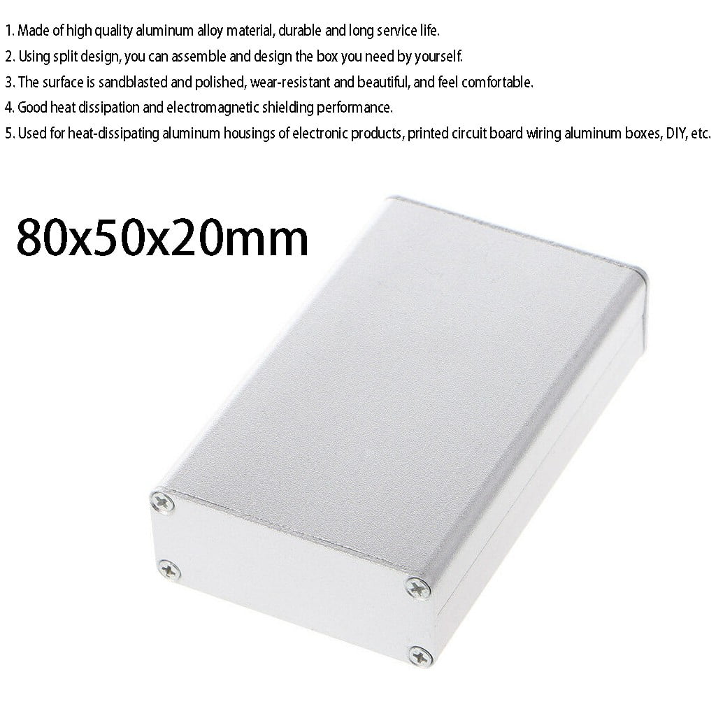 80x50x20mm Aluminum Instrument Box PCB Enclosure DIY Electronic Case 