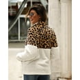 thumbnail image 3 of Women Winter Fleece Sweater Fashion Leopard Patchwork Fluffy Thick Sweaters Warm Zipper Pullovers, 3 of 4