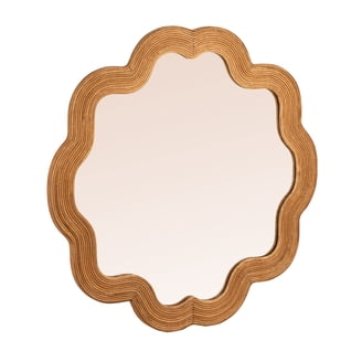 Sunburst Rectangular Wall Mirror In Gold – Glamorous Farmhouse Decor