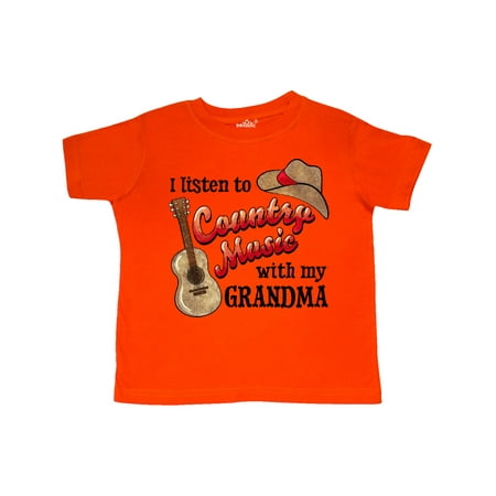 

Inktastic I Listen to Country Music with my Grandma Guitar and Hat Gift Toddler Boy or Toddler Girl T-Shirt