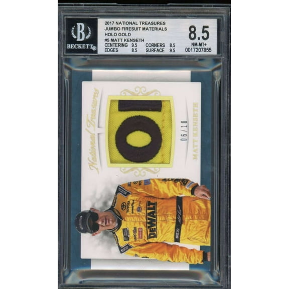 Matt Kenseth 2017 NT Jumbo Firesuit Materials Holo Gold (#d 6/10) #5 BGS 8.5