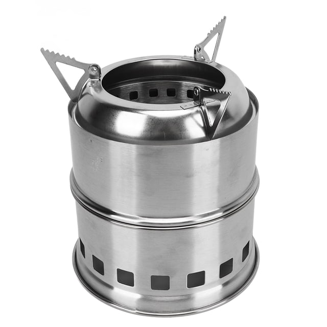 Poêle de Chauffage au Charbon, Poêle à Bois Stable en Acier Inoxydable Intéressant pour Barbecue pour Cour Rond, Support Haut