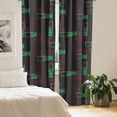 thumbnail image 2 of Ambesonne Emoji Curtains, On Off Button Faces Print Art, Pair of 28"x84", Sea Green Dark Coral, 2 of 5