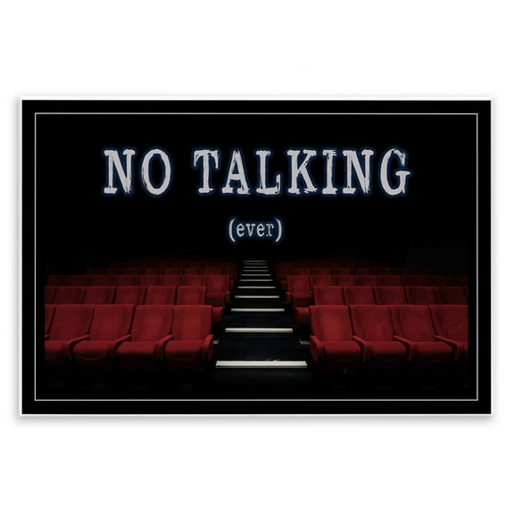 Stupell Industries No Talking Move Theater Entertainment Painting Unframed Art Print Wall Art, 15 x 10