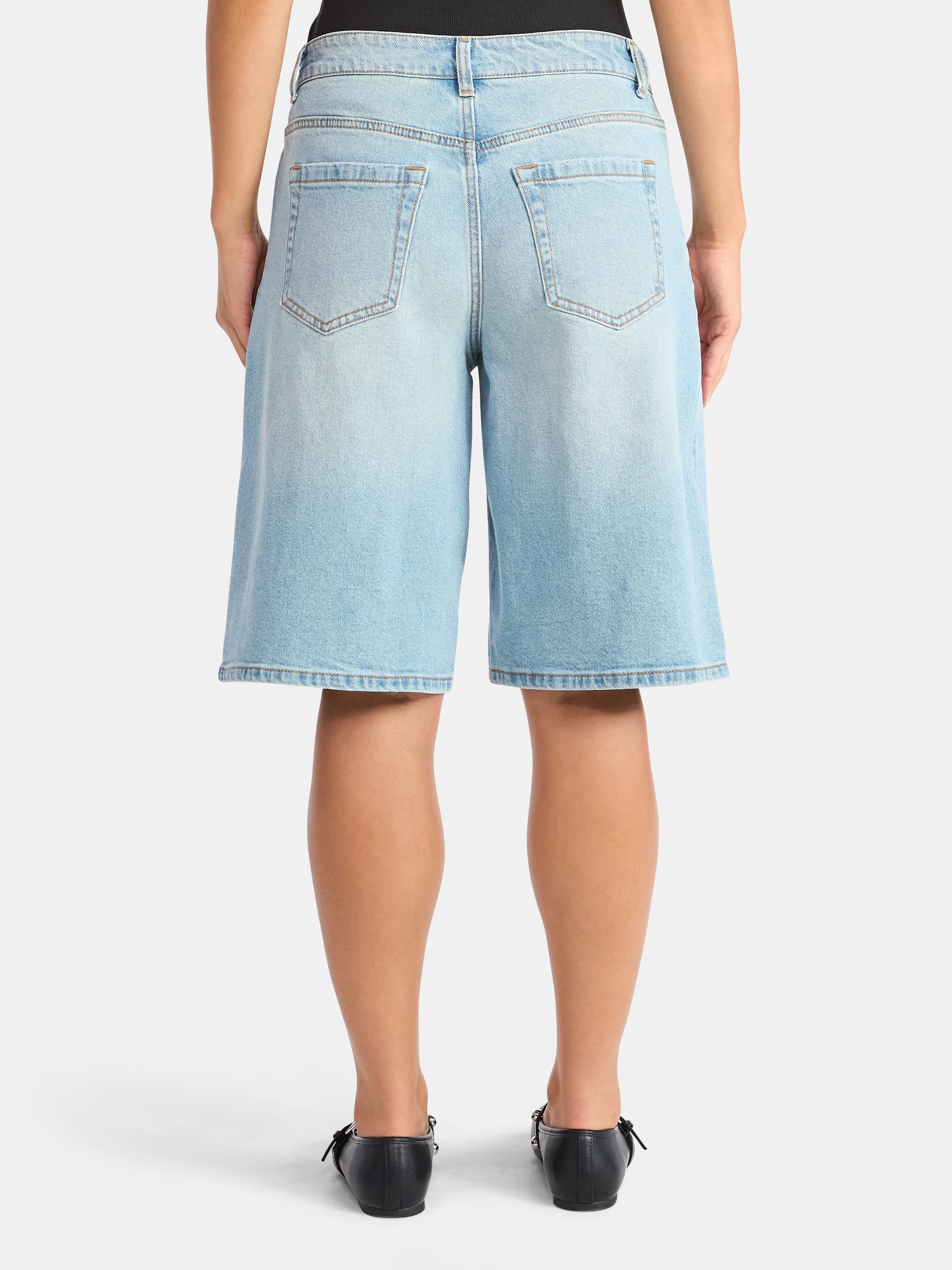 No Boundaries High-Rise Denim Jorts, 12" Inseam, Women's