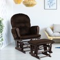 thumbnail image 3 of Topbuy Nursery Collection Kids Microfiber Glider Rocking Chair with Ottoman, Brown, 3 of 5