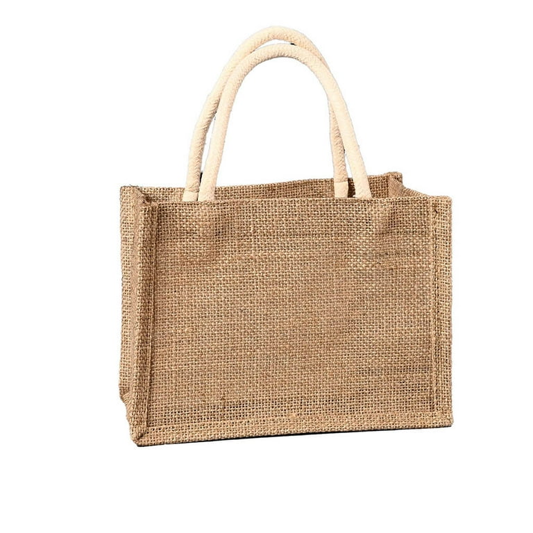 GENEMA Jute Tote Bags Burlap Reusable Beach Shopping Grocery Bag with Handle Large Capacity Travel Storage Organizer Walmart