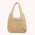 thumbnail image 1 of Bolso de compras bohemio con asa de paja para mujer para la playa de verano (beige), 1 of 4