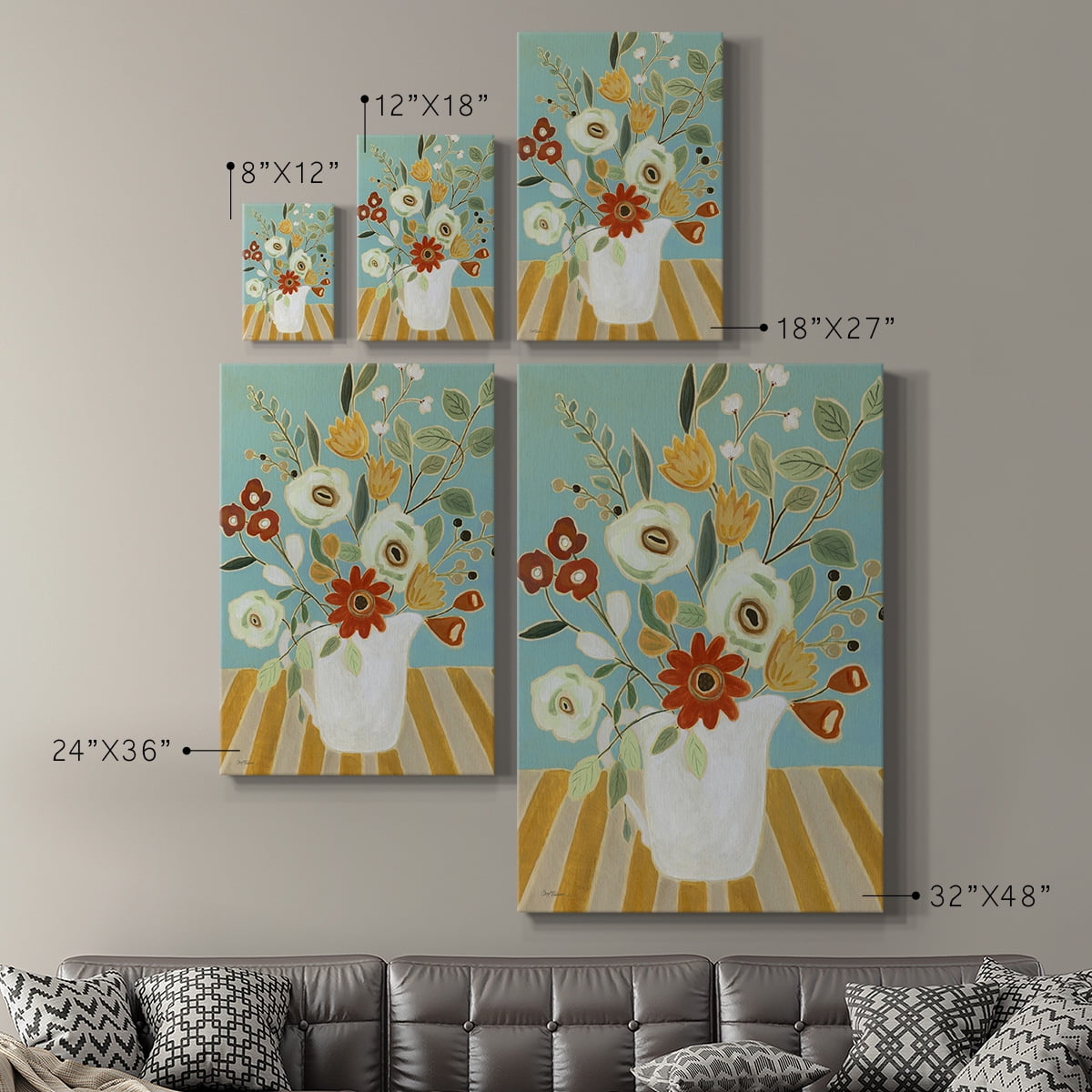 Joyful Blossoms I Premium Gallery Wrapped Canvas - Ready to Hang