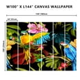 thumbnail image 3 of Peel and Stick Canvas Wallpaper Wall Mural Seamless pattern parrots tropical branches chinese roses tropical Wall Art Self Adhesive and Removable 100in x 144in, 3 of 8