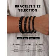 Bestyle Black Metal Plated Miami Cuban Link Chain Bracelets for Men, Hip-Hop Cool Men’s Bracelet Stainless Steel Hand Chain Bracelet (12mm Width, 19cm Length)
