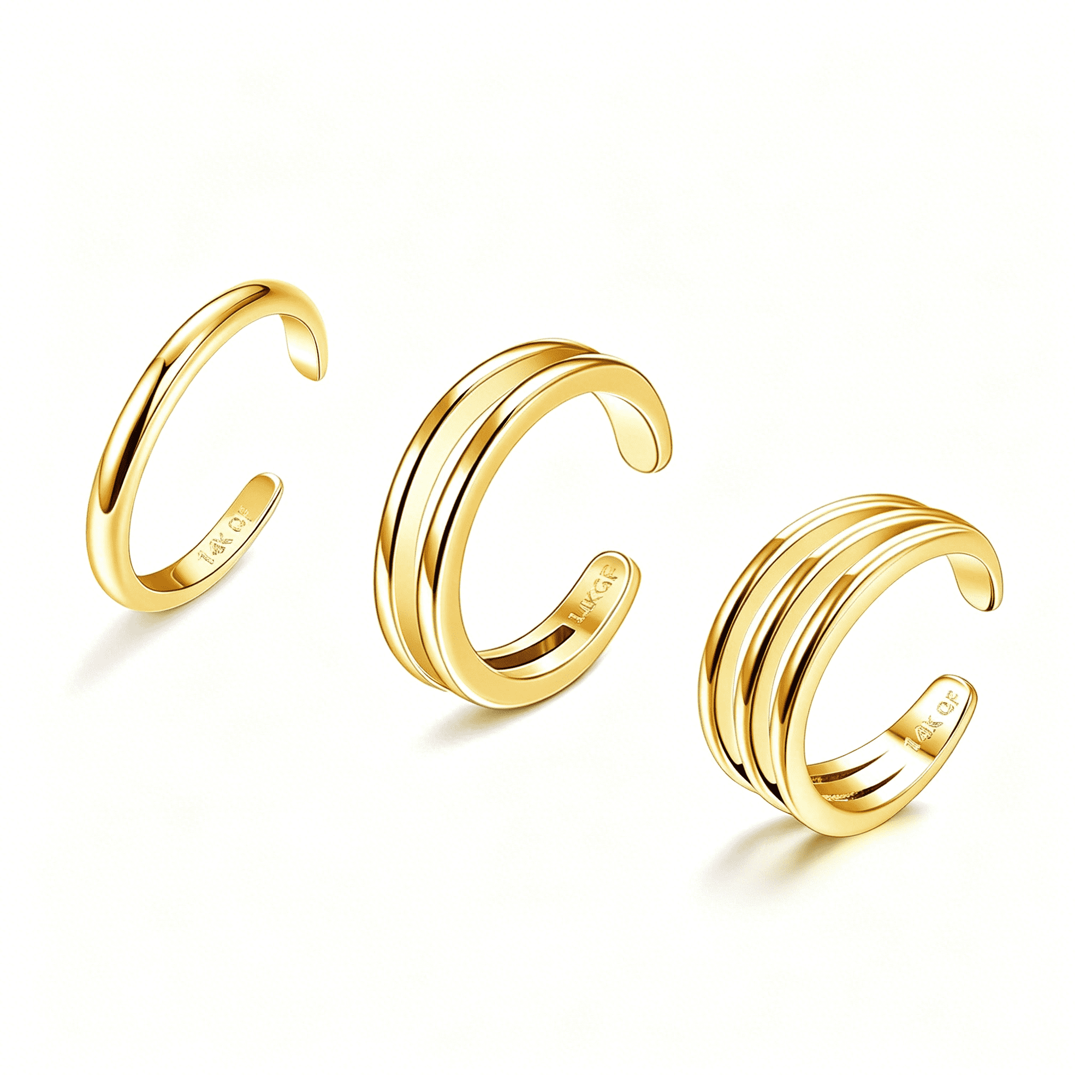 DESIGNICE Toe Rings for Women Gold Trendy 14K Gold Filled Toe Rings Set Thin Band Beach Foot Jewelry for Summer Open Adjustable Toe Rings