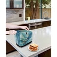 thumbnail image 3 of Turquoise Marble Toaster Cover 2 Slice, Small Kitchen Appliance Covers, Modern Abstract Art Ombre Blue Toaster Oven Cover with Loop, Bread Machine Cover Polyester Dust Cover Protection, 3 of 4
