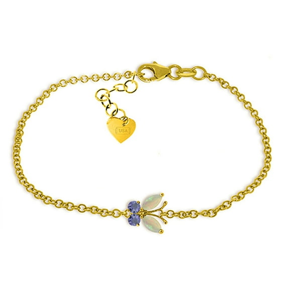 Galaxy Gold 14k Yellow Gold Opal and Tanzanite Butterfly Bracelet