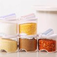 thumbnail image 3 of relayinert 5Pcs/Set Assaisonnement Transparent Boîtes à Condiments de Cuisine Pots Assaisonnement Empilables, 3 of 5