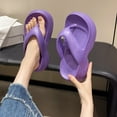 thumbnail image 6 of HNMKIU Slippers for Women Outdoor Summer Beach Flip Flops Thick Sole Comfortable Open Toe Sandals Casual Everyday Footwear Platform Women Style Purple,8.5, 6 of 8