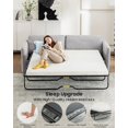 thumbnail image 4 of Queen Size Pull Out Sofa Bed, 2 in 1 Convertible Sleeper Sofa Couch with Pullout Bed, Sofa Bed Couch with Memory Foam Mattress for Living Room Office, Space-Saving, Light Grey, 4 of 10