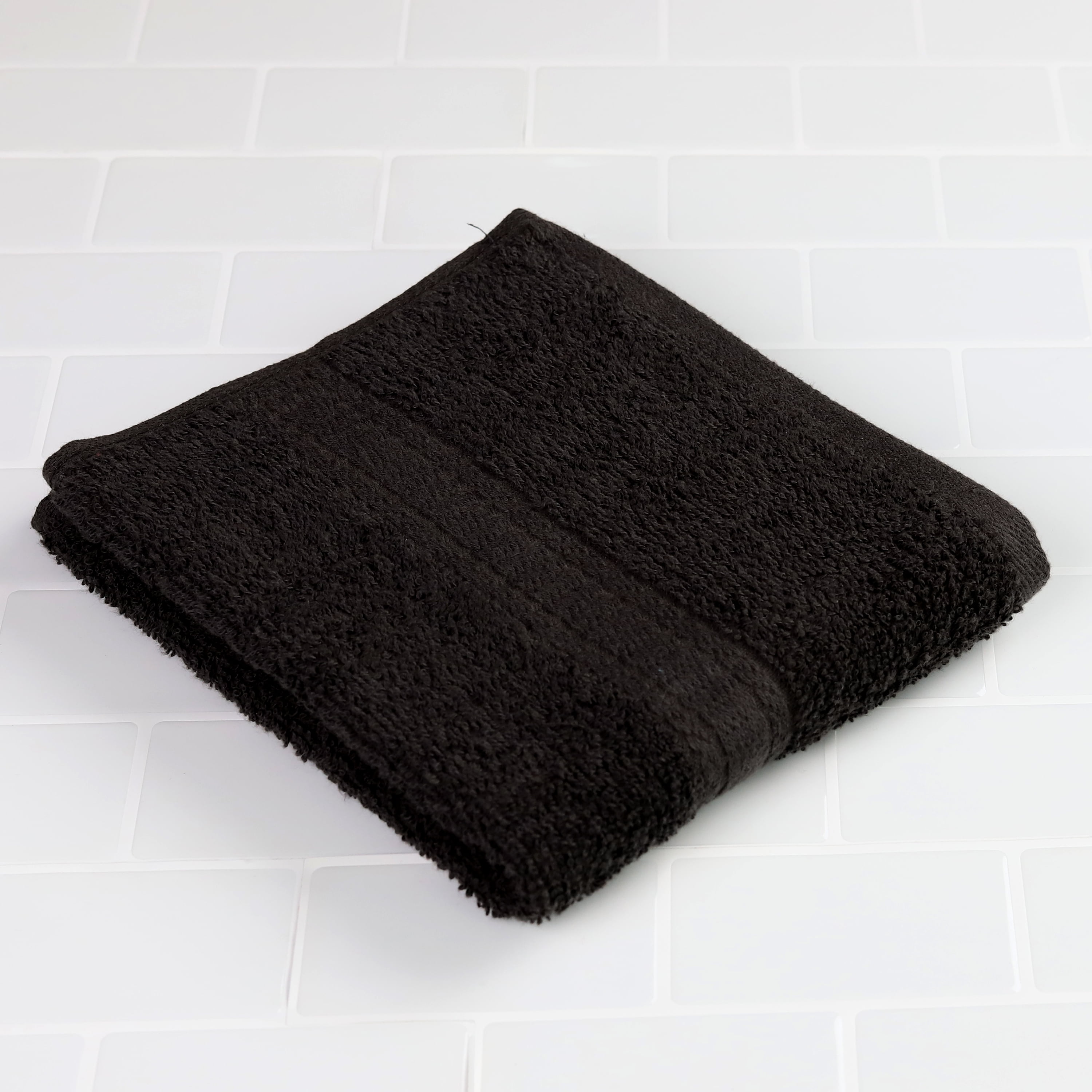 Mainstays 4-Pack 16”x26” Woven Kitchen Towel Set, Rich Black 