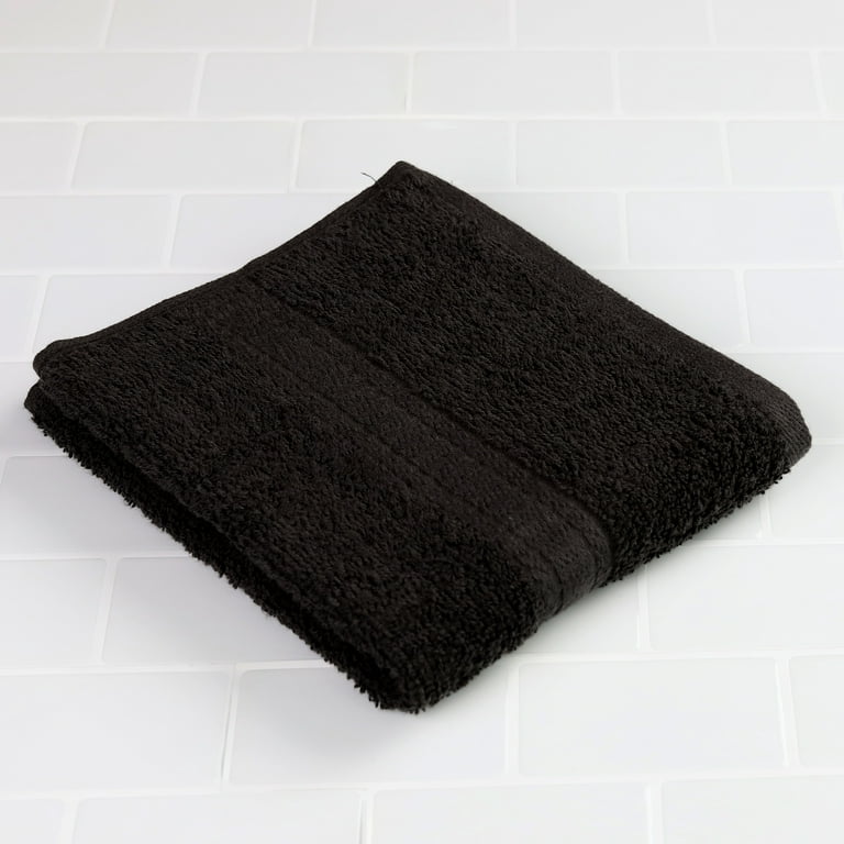 Mainstays Solid Washcloth, Rich Black 