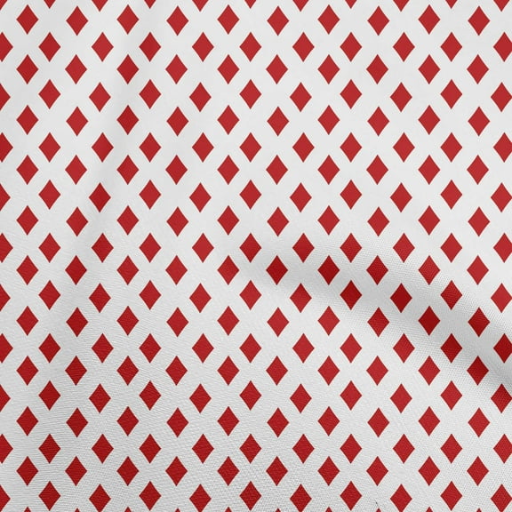 oneOone Polyester Spandex Red Fabric Poker Card Quilting Supplies Print Sewing Fabric By The Yard 56 Inch Wide