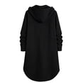 thumbnail image 5 of Atkumj Trench Coat Men Solid Color Hooded Long Winter Overcoat Stylish Long Sleeve Button Down Front Winter Coats S, 5 of 9