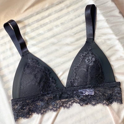 New Fashion Women's Thin Lace Rimless Underwear Small Chest Flat Chest  Special Breathable Bra 