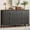 Black, variant on IdealHouse Fluted 6 Drawer Dresser, 54" W Modern Wooden Chest of Drawers with Metal Handles, Storage Organizer for Bedroom Living Room Hallway Entryway, White