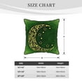 thumbnail image 4 of Velvet Decorative Throw Pillow Covers Set of 2, Soft Square Cushion Cover with Invisible Zipper Green Abstract Moon Stars Printing, 20"x20", 4 of 7