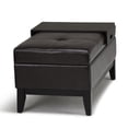 thumbnail image 4 of Oregon 42 inch Wide Contemporary Storage Ottoman Bench with Tray in Tanners Brown Vegan Leather, 4 of 7