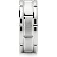 thumbnail image 3 of FILLMOR Tungsten Rings for Men Wedding Band White Gold Brick Pattern Rhodium Plated Sizes 8-16, 3 of 6
