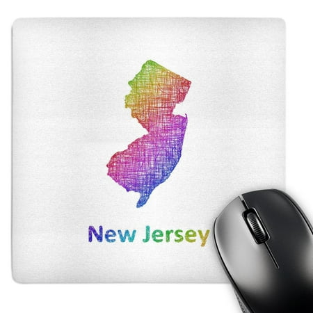 3dRose  New Jersey State Map - rainbow sketch design  MousePad price history on PriceWatchPro