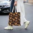 thumbnail image 2 of DouZhe Reusable Grocery Bags, Gold Paisley Ethnic Style Lightweight Polyester Canvas Cloth Tote Bag for Travle Gym Shopping School, 15" x 16", 2 of 7